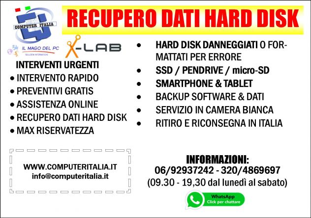 ROMA RECUPERO DATI HARD DISK SSD NAS PENDRIVE SMARTPHONE WWW.COMPUTERITALIA.IT - Foto 3