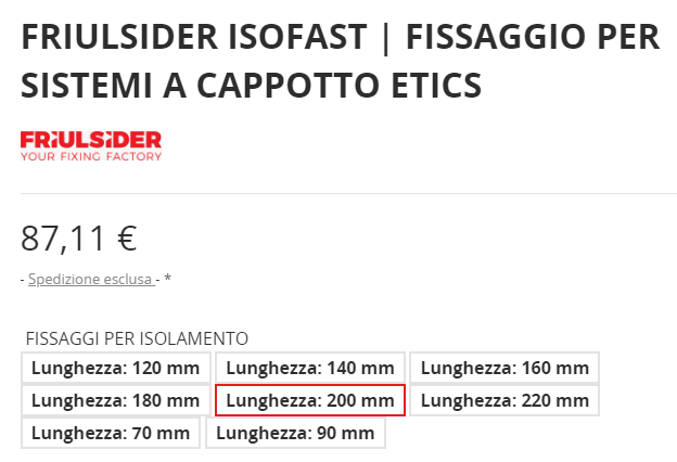 Fissaggio 10x200 cappotto ETICS FRIULSIDER ISOFAST - Foto 7