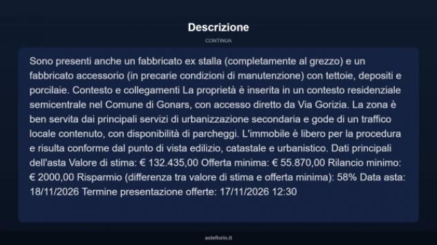 Immobile in asta di 294 m² con più di 5 locali in vendita a Gonars - Foto 18