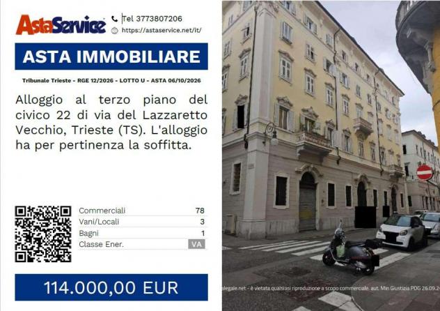 Tribunale Trieste - RGE 12/2026 - LOTTO U - Tribunale Trieste - RGE 12/2026 - LOTTO U - ASTA 06/10/2026