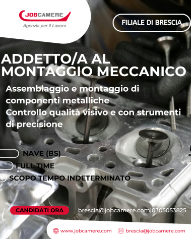 UN/UNA ADDETTO/A AL MONTAGGIO MECCANICO