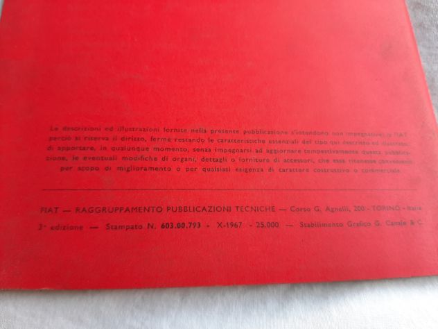 FIAT 125 USO E MANUTENZIONE ANNO 1967 ORIGINALE - Foto 4