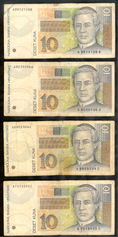 CROAZIA banconote da 10 Kuna del 1995 - Foto 2