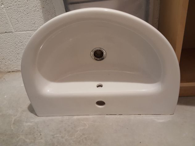 Lavandino lavabo bagno ceramica bianco (sanitari) - Foto 2