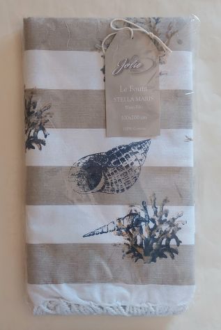 Telo mare Le Fouta 100% Cotone Stella Maris Tinto Filo Cotone Jolie Firenze nuov