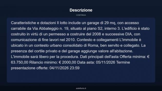 Immobile in asta di 56 m², box auto in vendita a Roma - Foto 5