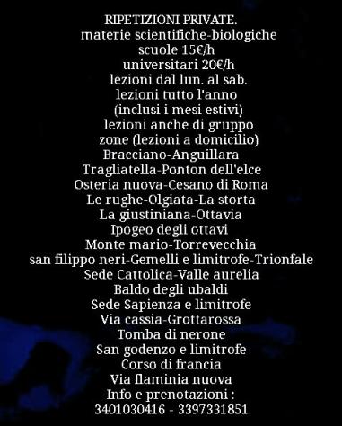 aiuto per lezioni diMaterie scientifiche e biologi retribuzione oraria ?15