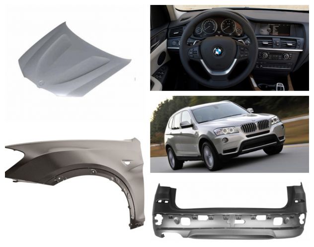 Bmw X3 paraurti frontale kit airbag parafango fanale cofano 2010-14 F25