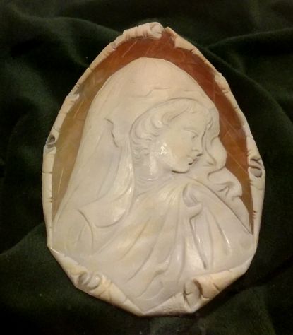 Vintage Quadro Ottagonale Con Cammeo Inciso A Mano Casa del Corallo - Pompei - Foto 2