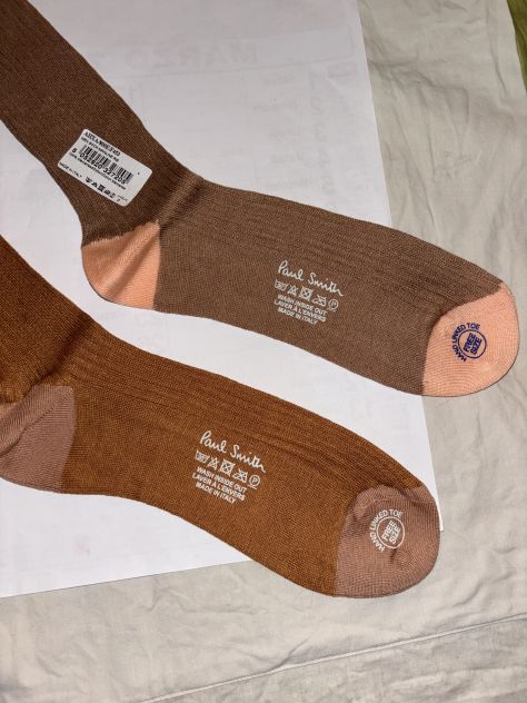 2 PAIA DI CALZE NUOVE FINO A MEZZO POLPACCIO DA UOMO FIRMATE”PAUL SMITH”MADE IN - Foto 6