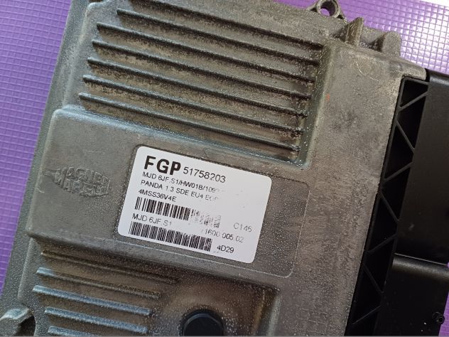 51758203 CENTRALINA MOTORE ECU FIAT PANDA 169 1.3 MULTIJET 16V MAN 5M KW51 – 70C - Foto 3