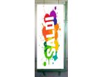 Espositore Pubblicitàrio bi-facciale 200 x 85 cm. per esterni ed interni.