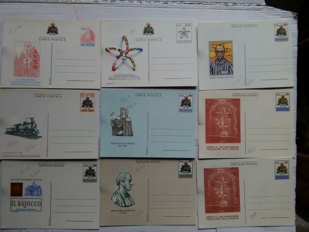LOTTO DI 9 CARTE POSTALI DI SAN MARINO