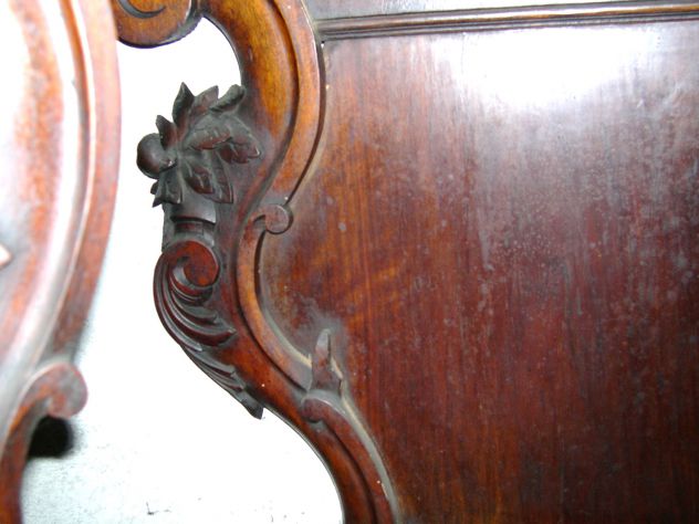 Antica consolle con specchiera Luigi Filippo in legno noce e marmo - Foto 6