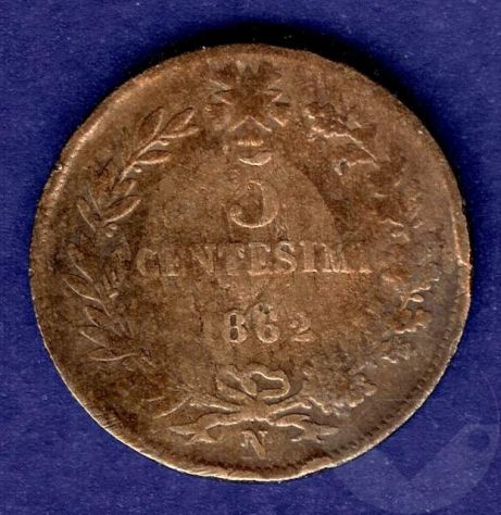ITALIA 1862 Monete 5 Centesimi - MB - Foto 3