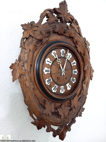176333 Antico orologio a pendolo Foresta Nera - Foto 4