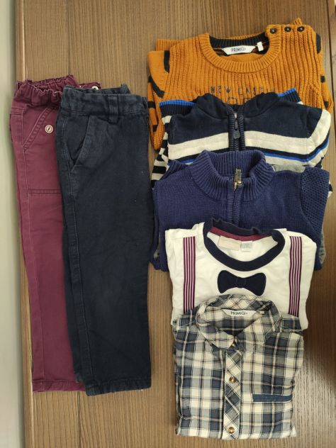 Primigi Chicco 24 mesi 2 anni 2 pantaloni 1 camicia 3 maglioni 7 pezzi