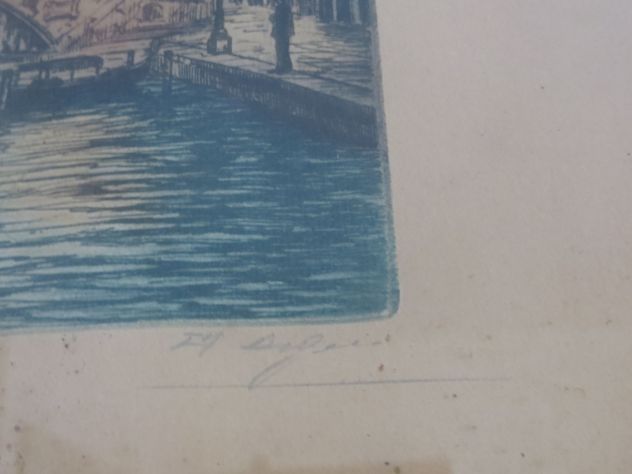 stampa VINTAGE del 1952 di Venezia, ottimo stato, incorniciata e sotto vetro - Foto 3