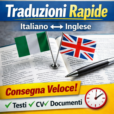 Traduzioni in italiano- inglese /francese / spagnolo rapide e precise