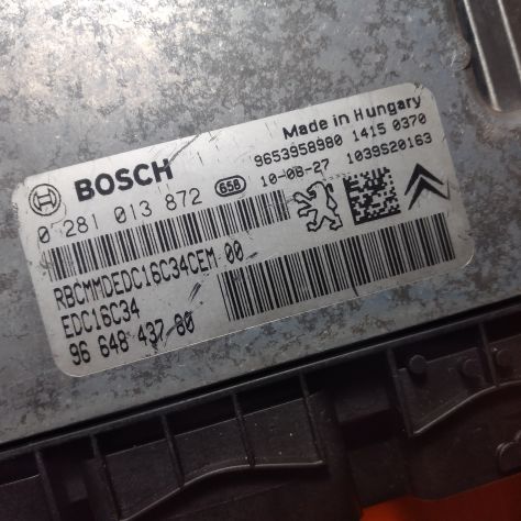 CENTRALINA MOTORE CITROEN BERLINGO C4 C3 PEUGEOT 308 PARTNER 1.6HDI 0281013872 - Foto 6