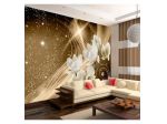 Fotomurale Adesivo Con I Fiori Stellari Dorati ARREDALACASA