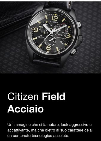 Citizen Field radiocontrollato sistema Eco-Drive dimensioni cassa 43 mm.