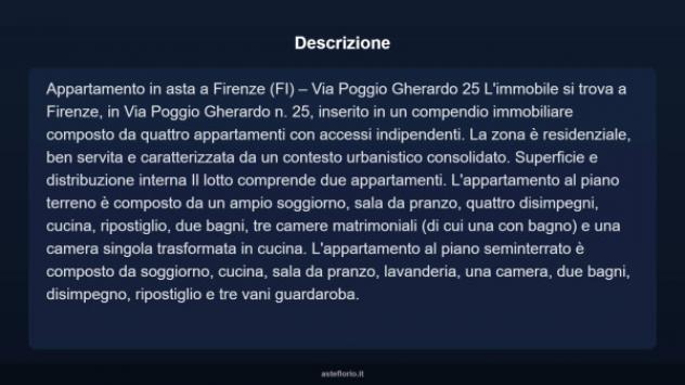 Immobile in asta di 270 m² con più di 5 locali in vendita a Firenze - Foto 3