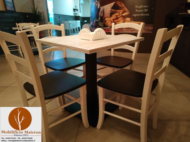Tavoli Asti Basamenti Ghisa Bianca Piani Ciliegio Bar Pub Ristorante Nuovi - Foto 4