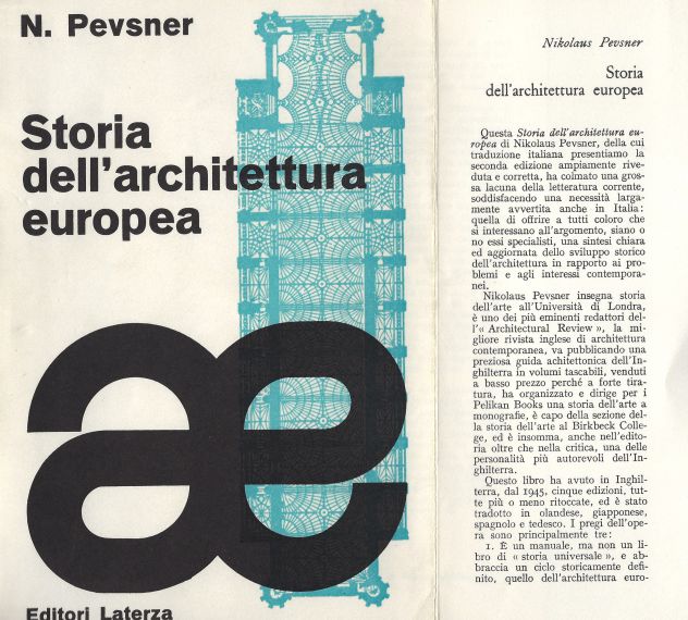 Pevsner STORIA DELL'ARCHITETTURA EUROPEA 1963, come nuovo!!