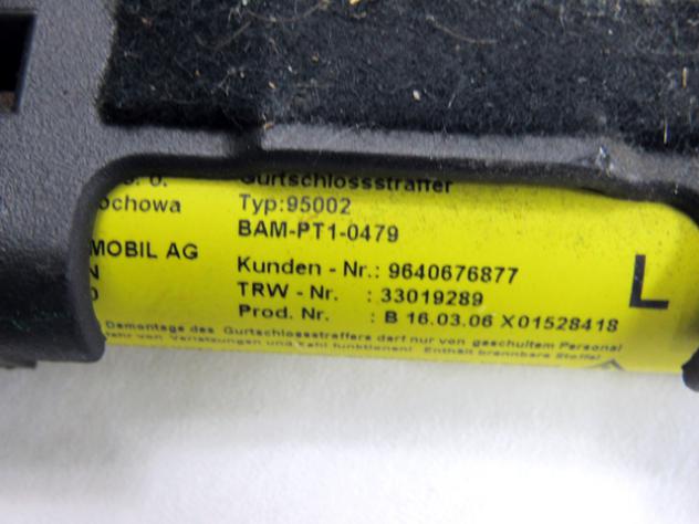 9660855180 KIT AIRBAG CITROEN C2 1.6 B 90KW 5M 3P (2006) RICAMBIO USATO CON PRETENSIONATORI CINTURE DI SICUREZZA, CENTRALINA AIRBAG. AIRBAG VOLANTE GU - Foto 7