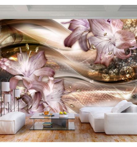 Fotomurale Adesivo Elegante Con Fiori Rosa ARREDALACASA