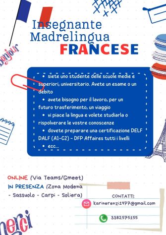 Ripetizioni o corsi di FRANCESE