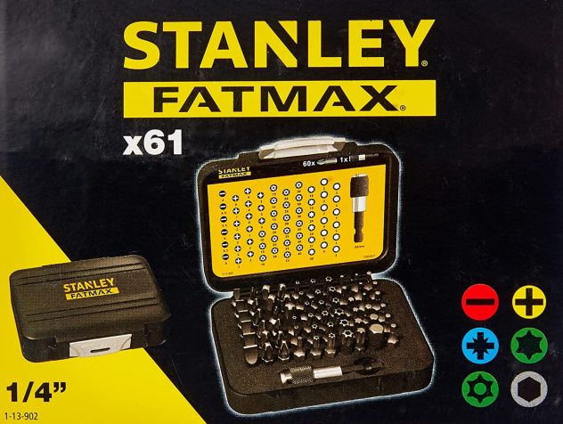 STANLEY Set 61pz inserti 25mm con porta inserti magnetico a sgancio veloce NUOVO - Foto 2