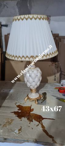 Tris lumi ceramica avorio perlato e foglia oro con spedizione