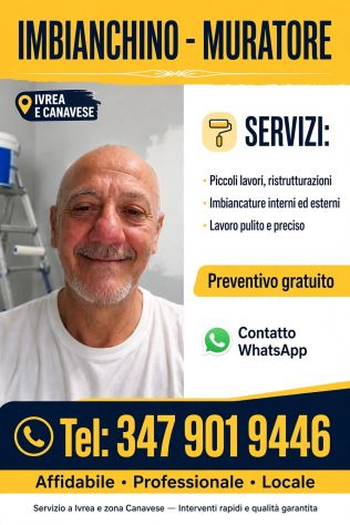Imbianchino. Muratore piccoli lavori