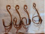 Set 4 pz Appendiabiti da muro in Ottone Vintage.