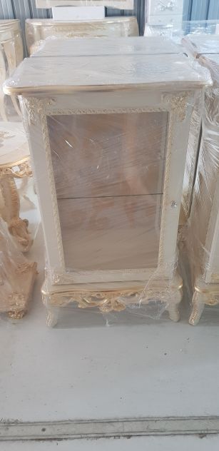 Vetrinetta vetrina avorio e foglia oro stile barocco con spedizione
