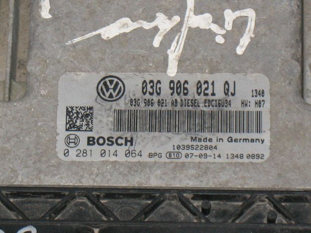 0281014064 ECU VW VOLKSWAGEN GOLF 1.9 TDI 0281014064 03G906021QJ EDC16U34 - Foto 2