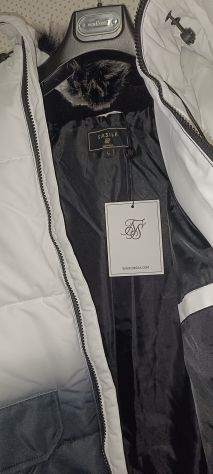 Piumino Bomber SikSilk Sfumato Bianco/Nero con Cappuccio - Taglia L - Foto 3