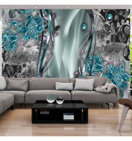 Fotomurale Adesivo Con Fantastici Fiori Turchesi ARREDALACASA