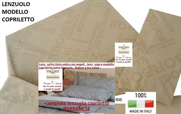 Lenzuola complete BORBONESE matrimoniali diversi modelli - Foto 8
