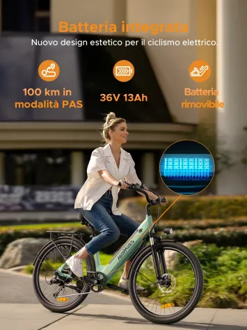 Bicicletta Elettrica HillMiles 250W MileCity1 GRIGIO - Foto 6