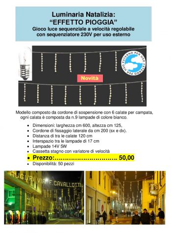 Luminarie Natalizie effetto pioggia