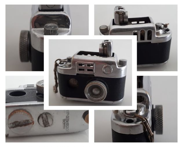 Accendino a benzina, Made Occupied Japan, Miniatura Fotocamera Tasca 1940. - Foto 4