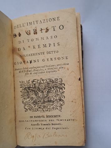 DELL'IMITAZIONE DI CRISTO Originale del 1794 - Foto 2