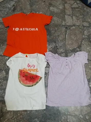 lotto 7 magliette bambina 7 anni multimarca in buone condizioni 2 canottiere 5 t - Foto 5