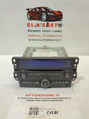 AUTORADIO CHEVROLET Captiva 1° Serie 95088243 Z22D1 (06)