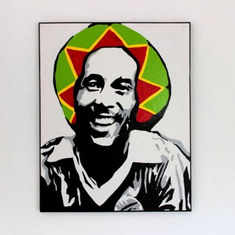 Quadro Pop Art dipinto a mano Bob Marley