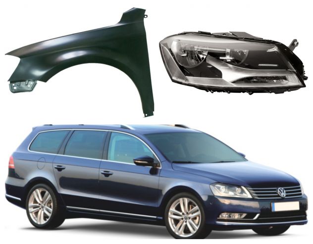 Vw Passat paraurti cofano parafango fanale kit airbag radiatore 2010-14