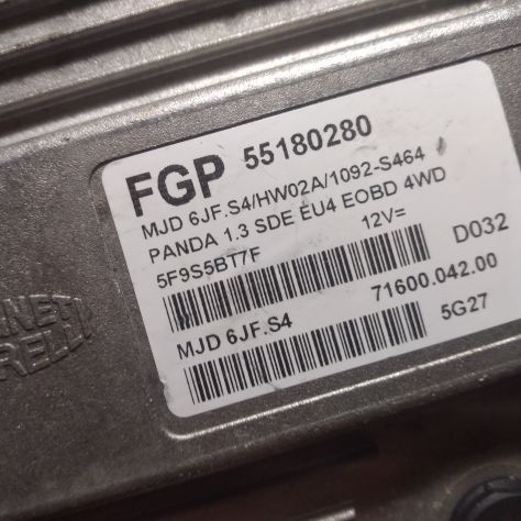 CENTRALINA MOTORE FIAT PANDA 1.3 JTD MAGNETI MARELLI MJD 6JF.S4, MJD6JFS4, FGP - Foto 4